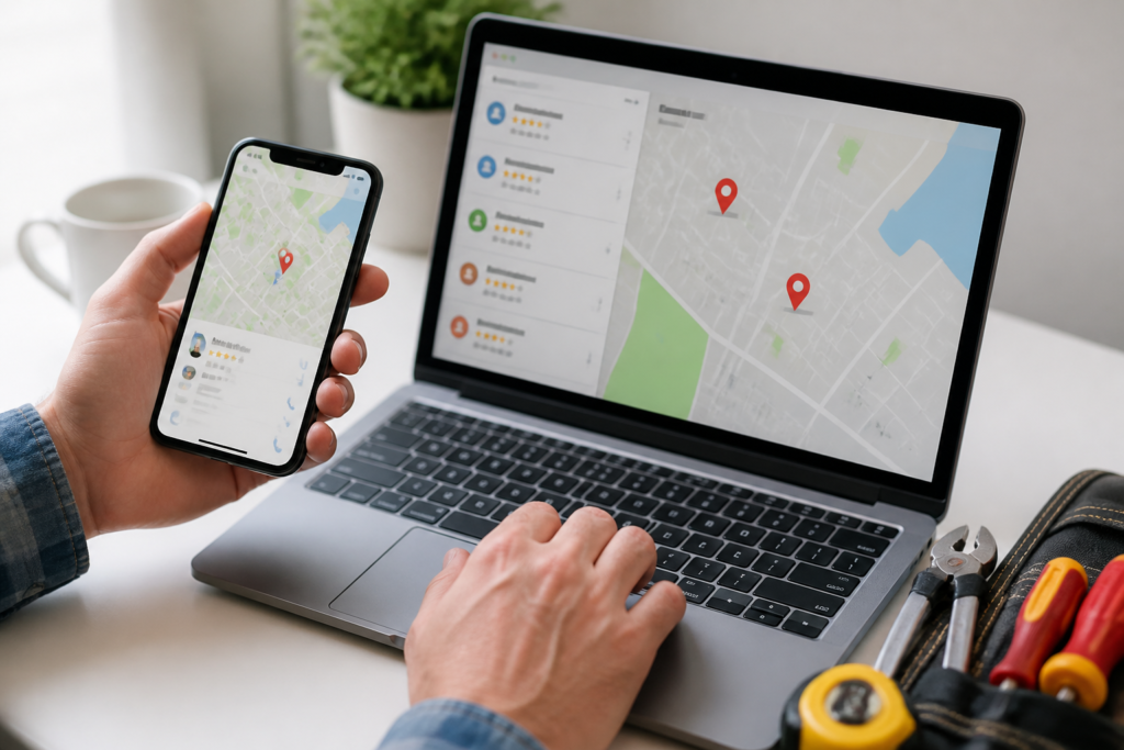 Configuração do Google Local Services: Guia Completo 2 Configuração do Google Local Services para pequenos negócios — tela de computador mostrando painel de controle do Google Local Services