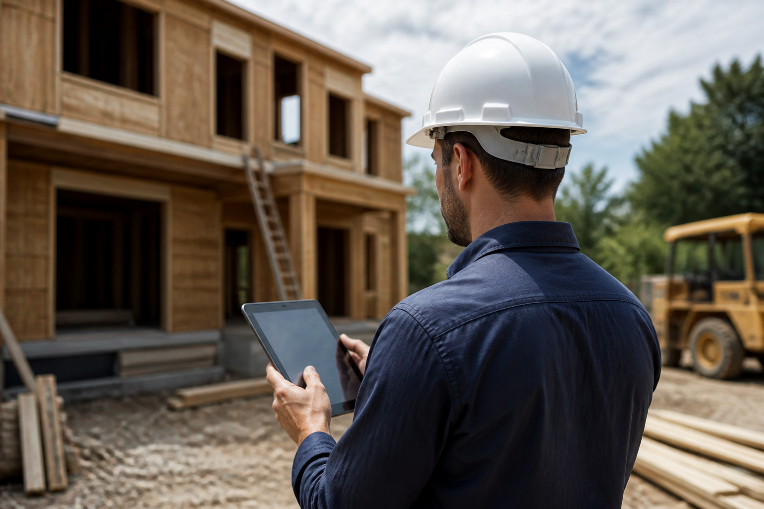 Google Business Profile: Guia para General Contractors 1 Google Business Profile para General Contractors — General Contractor em ação, supervisionando uma obra de construção