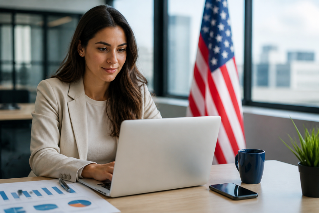 Marketing Digital nos EUA: Vendas para Brasileiros 1 Marketing Digital nos Estados Unidos — gráfico de barras comparando estratégias de marketing digital para público americano e brasileiro