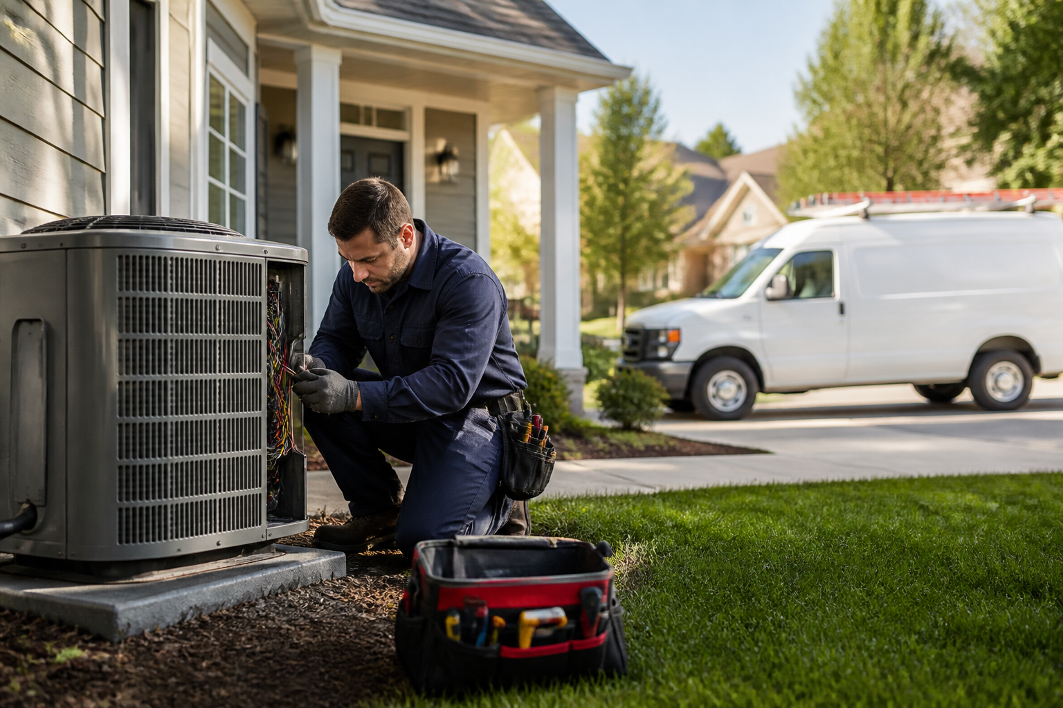 Marketing HVAC EUA: Estratégias para Aumentar Leads 2 leads HVAC EUA — anúncio digital de serviços HVAC em uma tela de computador